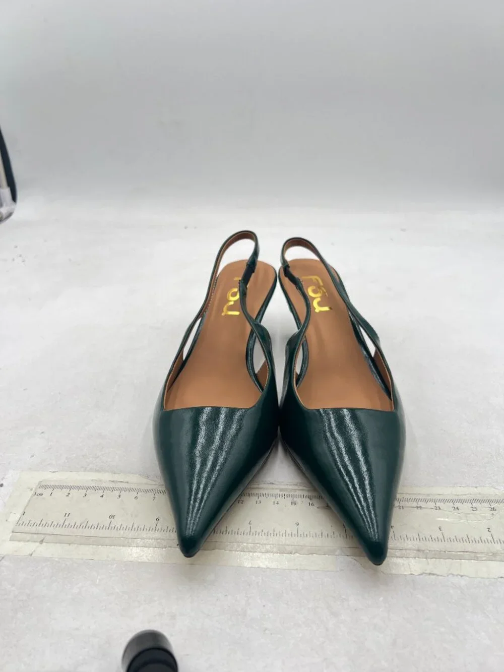 FSJ Dark Green Kitten Heel Slingback Sandals Pointy Toe Sexy Pumps Party Shoes